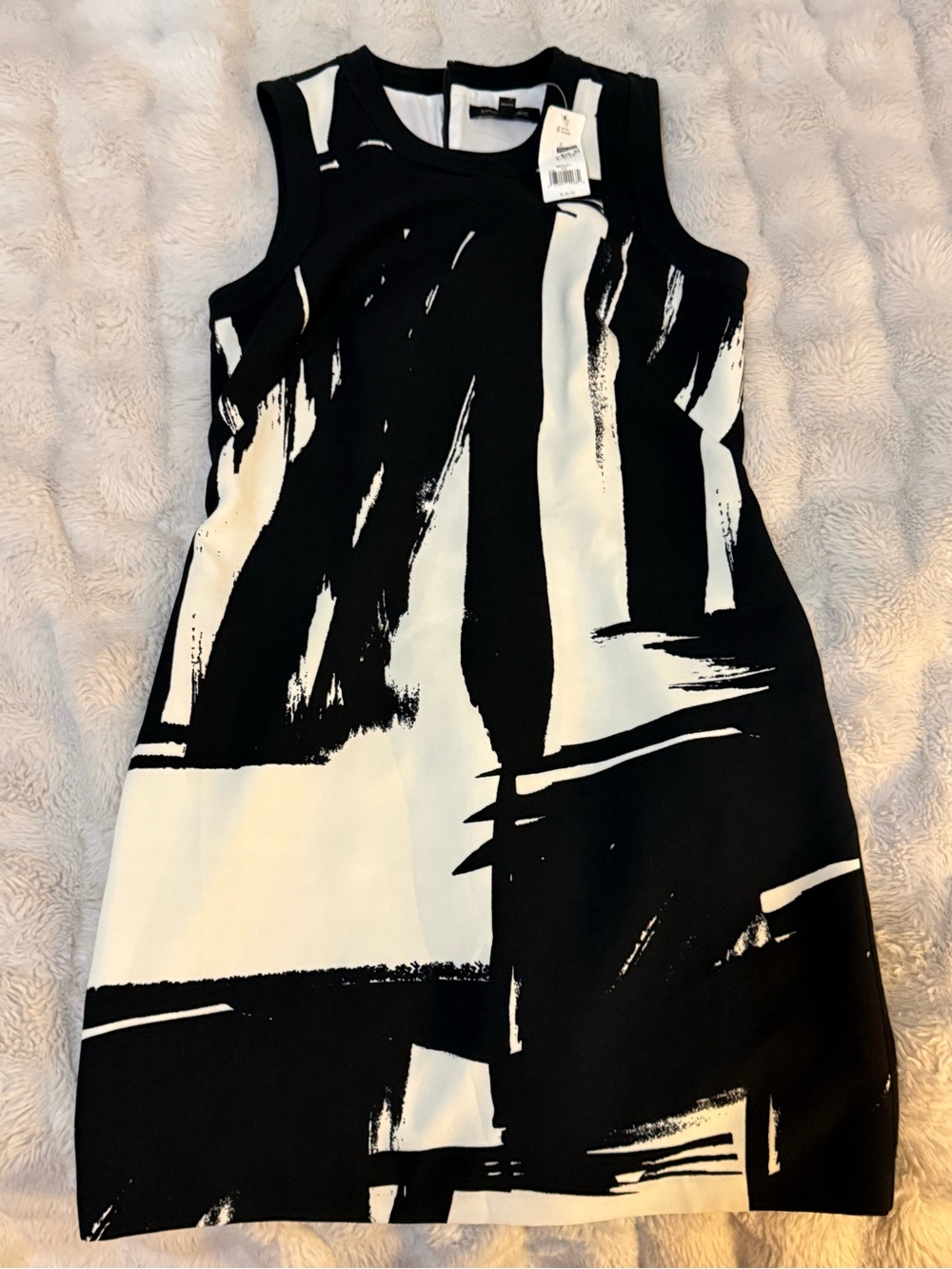 Banana Republic Black and White Brushstroke Shift Dress